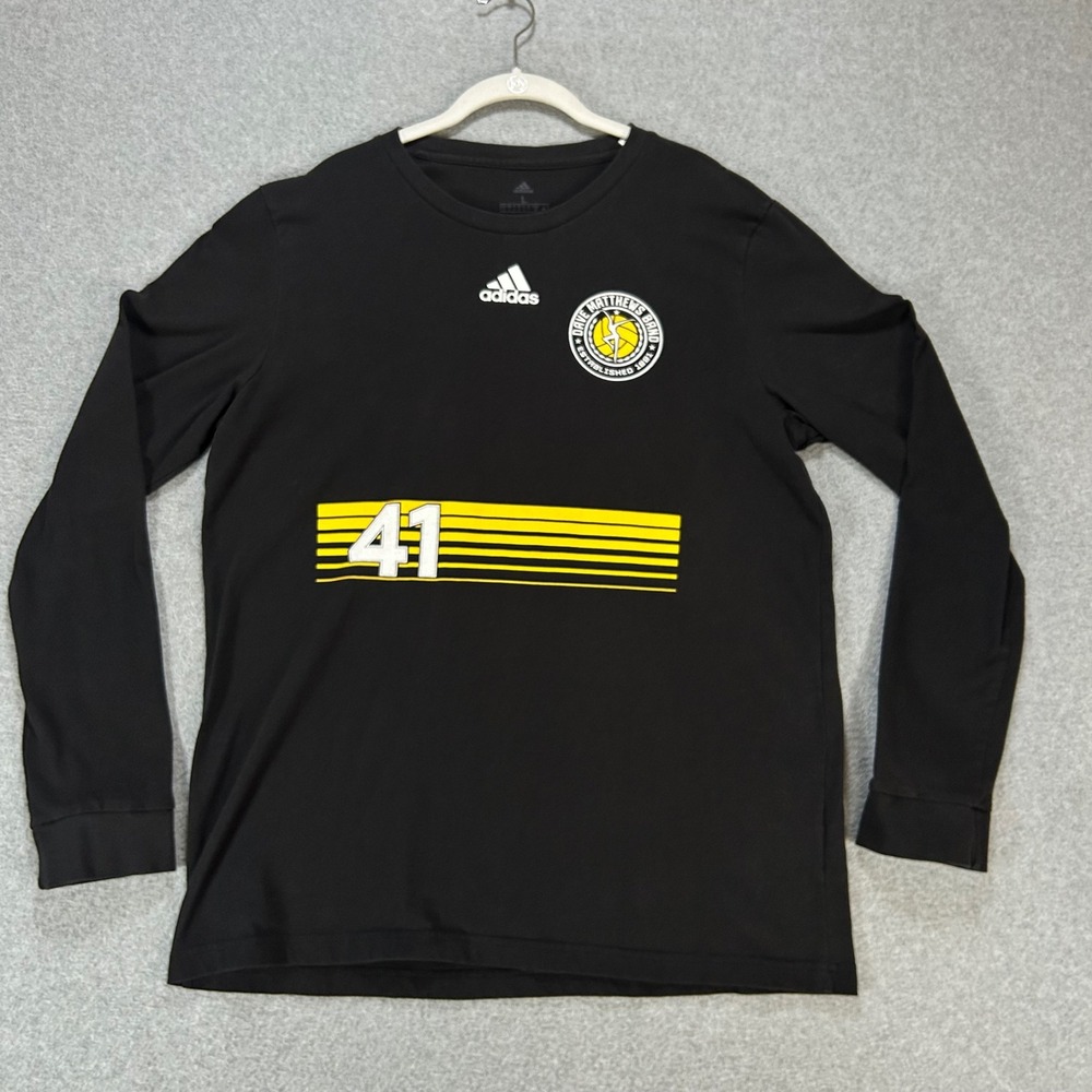 Dave Matthews Band Adidas Long Sleeve Shirt Mens L Black Band Tee Music Tour